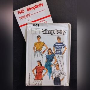 Vintage Simplicity #7663 Sewing Pattern/ Uncut/ NOS